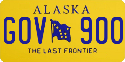 AK license plate GOV900
