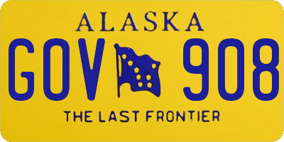 AK license plate GOV908