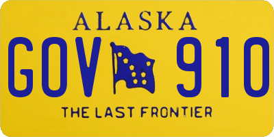 AK license plate GOV910