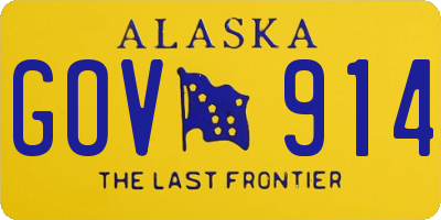 AK license plate GOV914