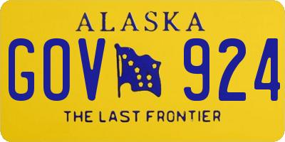 AK license plate GOV924