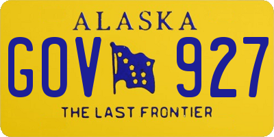 AK license plate GOV927