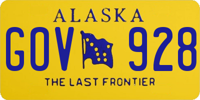 AK license plate GOV928