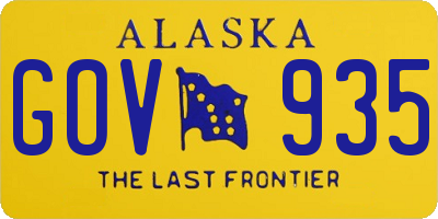 AK license plate GOV935