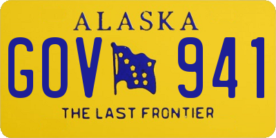 AK license plate GOV941