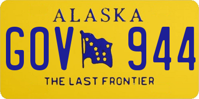 AK license plate GOV944