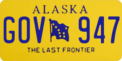AK license plate GOV947