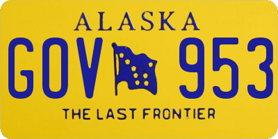 AK license plate GOV953