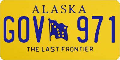 AK license plate GOV971