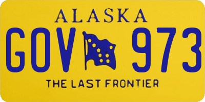 AK license plate GOV973