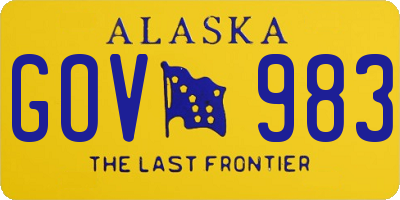 AK license plate GOV983
