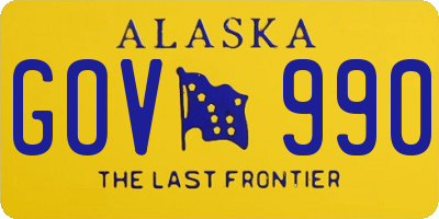 AK license plate GOV990