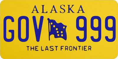 AK license plate GOV999