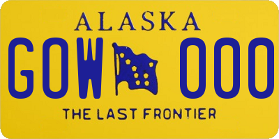 AK license plate GOW000