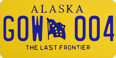 AK license plate GOW004