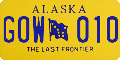 AK license plate GOW010