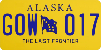 AK license plate GOW017