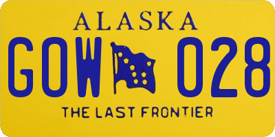 AK license plate GOW028