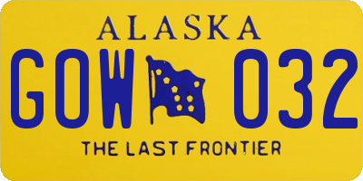 AK license plate GOW032