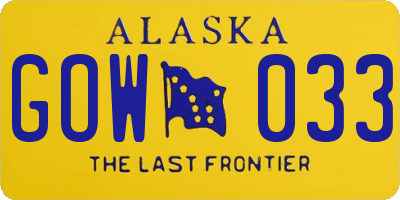 AK license plate GOW033