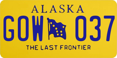 AK license plate GOW037