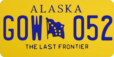 AK license plate GOW052