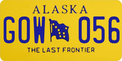 AK license plate GOW056