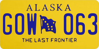 AK license plate GOW063