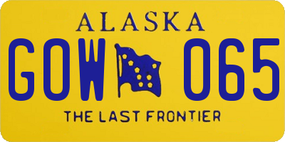 AK license plate GOW065