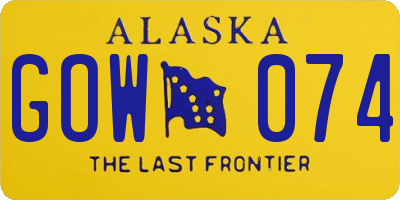 AK license plate GOW074