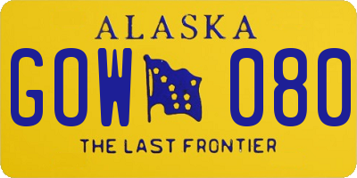 AK license plate GOW080