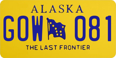 AK license plate GOW081