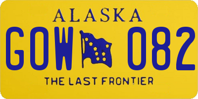 AK license plate GOW082