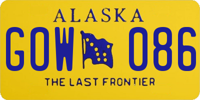AK license plate GOW086