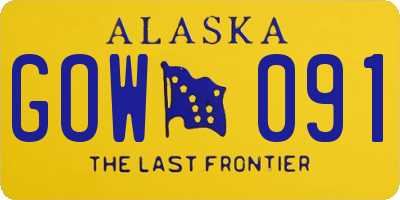 AK license plate GOW091