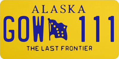 AK license plate GOW111