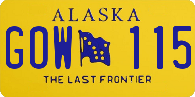 AK license plate GOW115