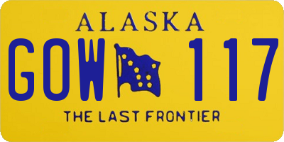 AK license plate GOW117