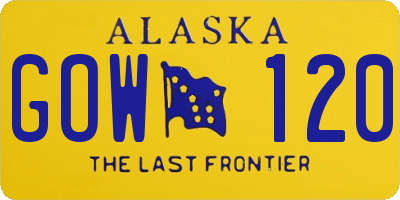 AK license plate GOW120
