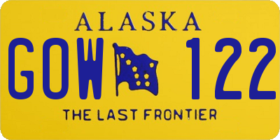 AK license plate GOW122