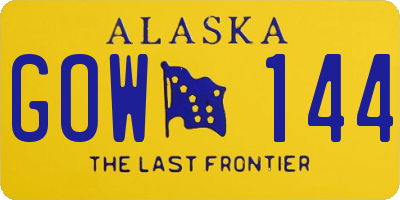AK license plate GOW144