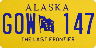 AK license plate GOW147