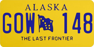 AK license plate GOW148