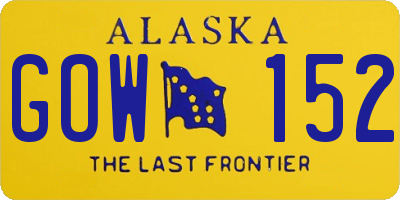 AK license plate GOW152
