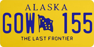 AK license plate GOW155