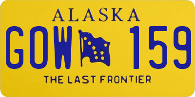 AK license plate GOW159
