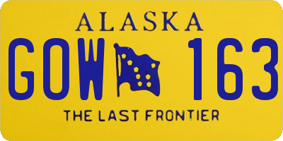 AK license plate GOW163
