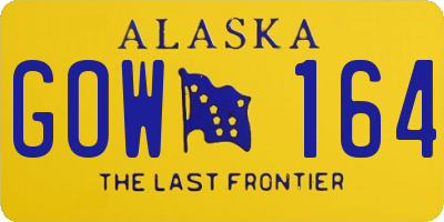 AK license plate GOW164