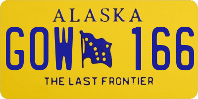 AK license plate GOW166