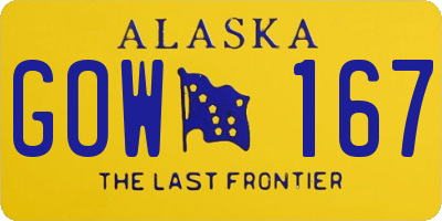 AK license plate GOW167